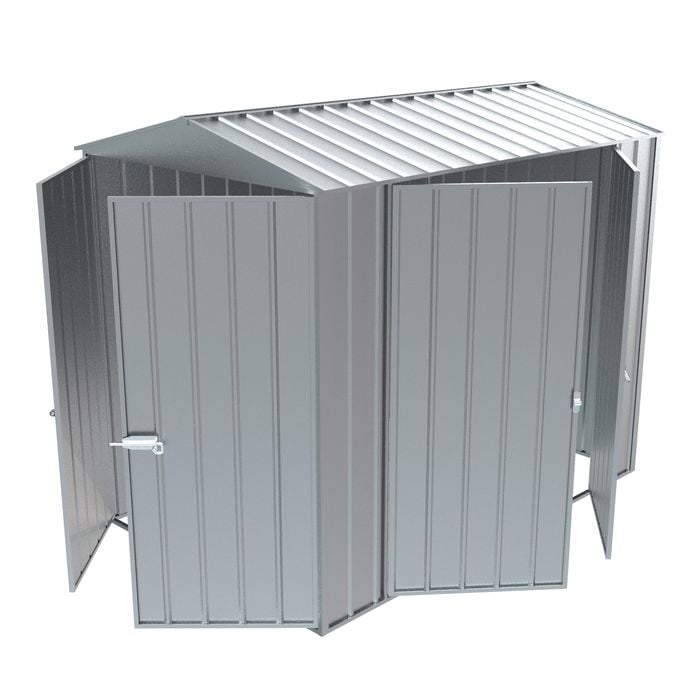 Build-a-Shed 1.5 x 2.3 x 2.3m Gable Double Hinged Side Door Shed - Zinc