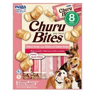 Inaba Churu Bites Chicken Wraps With Salmon Dog Treats 6 X 96g