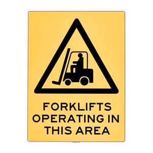 Sandleford 450 x 600mm Forklifts Operating Plastic Sign