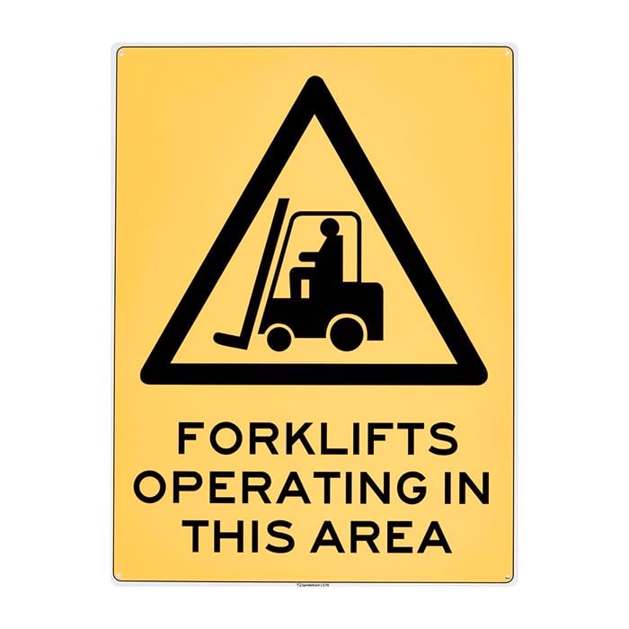 Sandleford 450 x 600mm Forklifts Operating Plastic Sign
