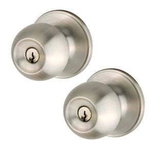 Ikonic Stainless Steel Two Entrance Knob Sets Keyed Alike