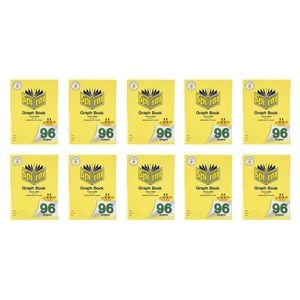 10x Spirax 315 Super Size Graph Book 10mm Grid 96 Pages School Notebook Yellow