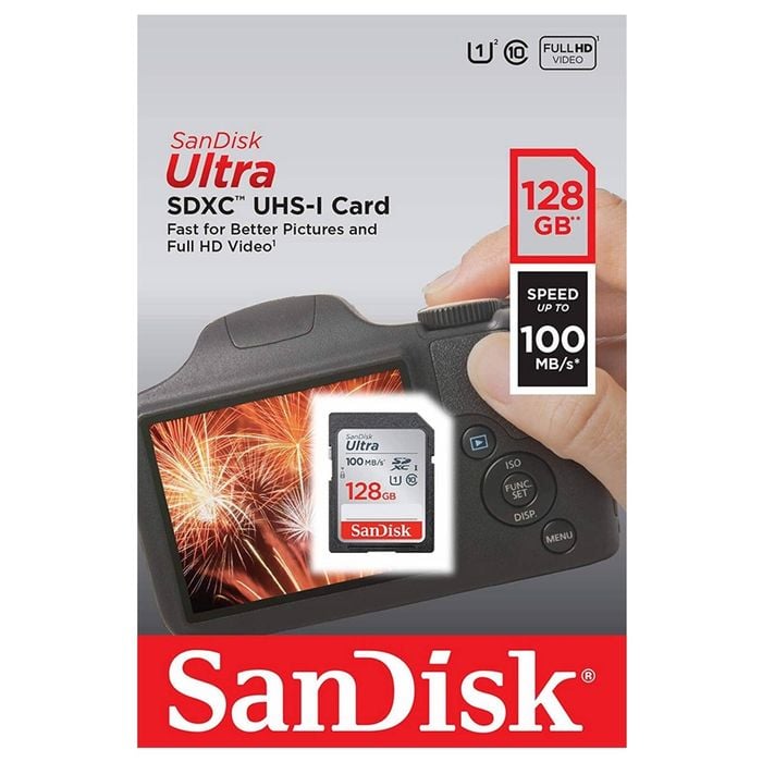 Sandisk Ultra 128gb Sd Card Sdxc Uhs-i Camera Dslr Memory Card Sdsdunr-128g 100mb/s