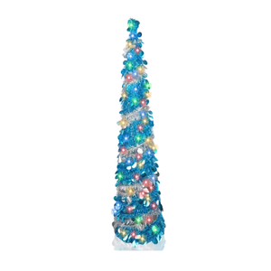 Lifebay Blue Silver Foil Christmas Tree