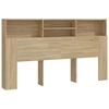 vidaXL Headboard Cabinet Home Organiser Wall Bookcase Shelf Sonoma Oak 180 cm