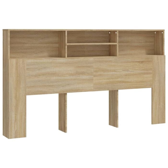 vidaXL Headboard Cabinet Home Organiser Wall Bookcase Shelf Sonoma Oak 180 cm