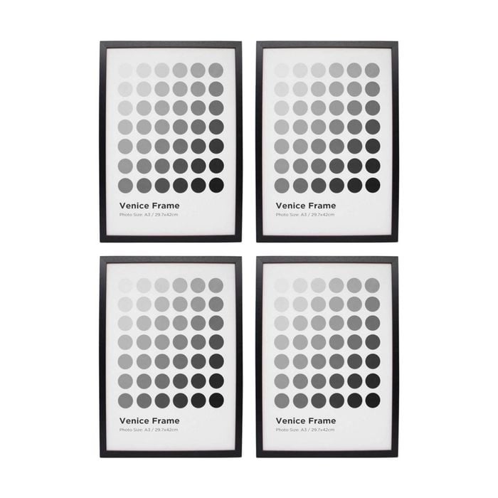 4PK Braz A3 Venice Image Photo Document Display Frame 29.7x42cm Black
