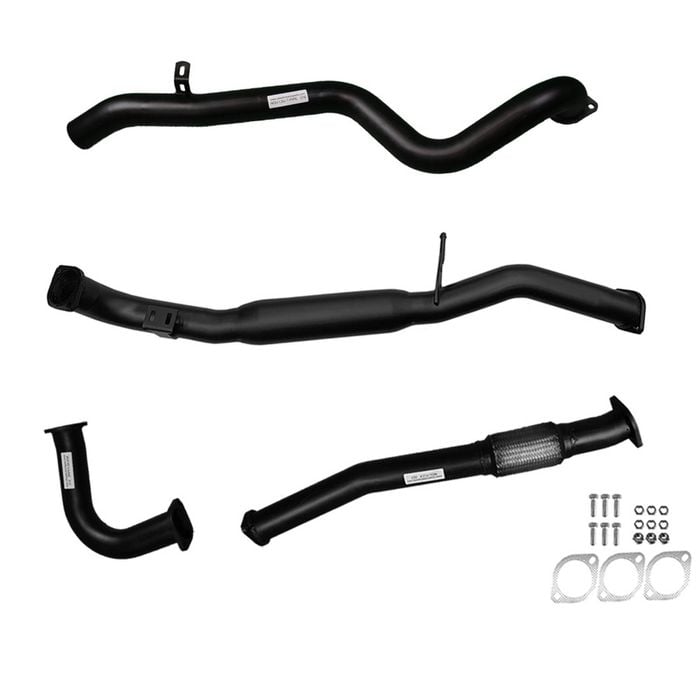 Ignite Exhausts Turbo Back For Nissan Gu Patrol 4.2l Leaf Spring Ute 3" No Dump Pipe With Hotdog Black Aluminised Steel