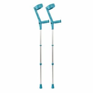 Forearm Crutches with Safety Cuff & Hinge - Adjustable Mobility Aid - Aqua