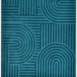 Contemporary Handwoven Wool Rug - Integra 6230 - Turquoise - 160x230cm