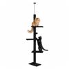 Carla Home Floor To Ceiling Cat Tree Tower With Adjustable Height 230-286cm For Indoor Cats (black)