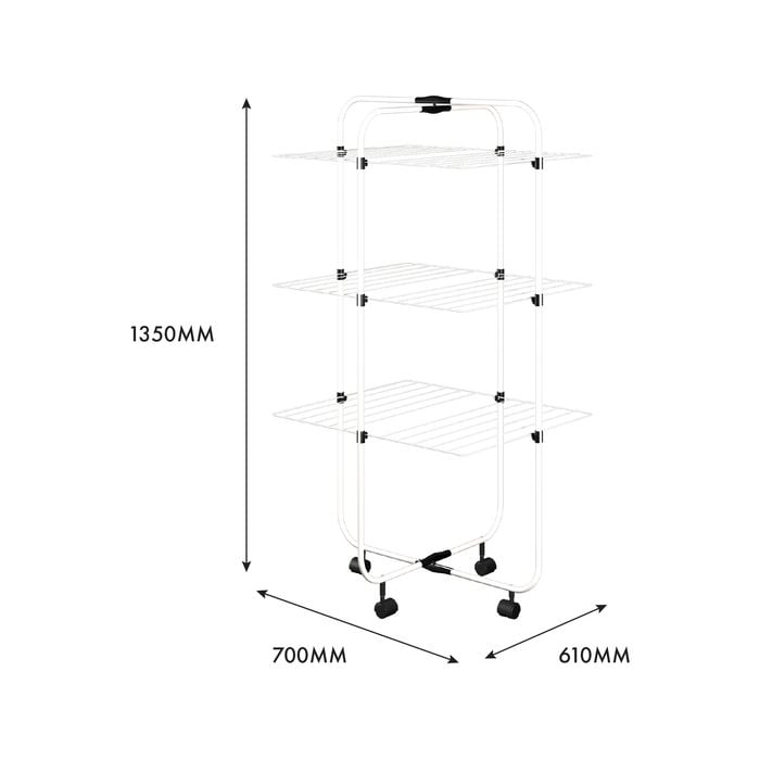 Practa White 3 Tier Clothes Airer 
