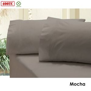 Bloomington Revive 400TC Cotton Sateen Combo Fitted Sheet Set King (No Flat) Mocha