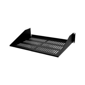 2U 2RU 19in x 305mm (12in) Vented Cantilever Steel Shelf for Rack System Black