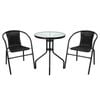 Marquee Black 3 Piece Wicker Bistro Set