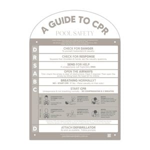 Designer Pool CPR Safety Sign Arch Fawn