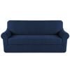 Smarcute 3 Seater 2-Piece Spandex Stretch Anti-Slip Sofa Cover Navy