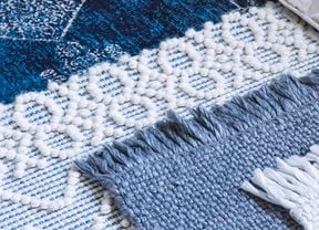 Blue rug.