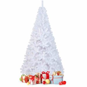 -Costway 2.1M Christmas Tree Snowy White Xmas Home Decoration