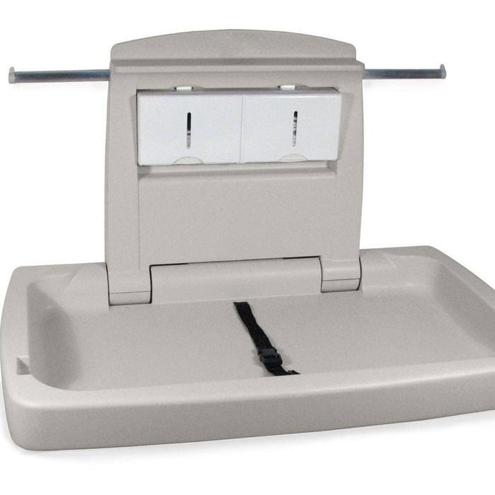 Commercial Horizontal Baby Change Table - HDPE Plastic, Wall Mounted, Easy Clean