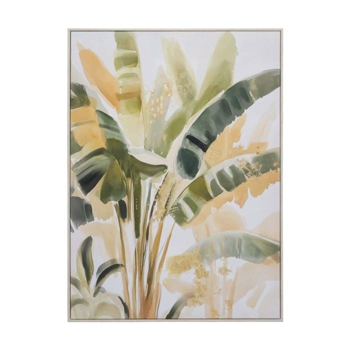 Lvd Hand-finished Wood Framed Canvas Banana Palms Print Home Decor 80x110cm