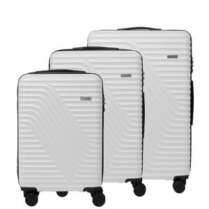 Milano Atlantis 3 Piece Luggage Set Tsa Lock Hard Case White 3 Piece