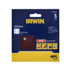 IRWIN 115 x 110mm 80 Grit 6 Holes 1/4 Punched Sheets - 5 Pack