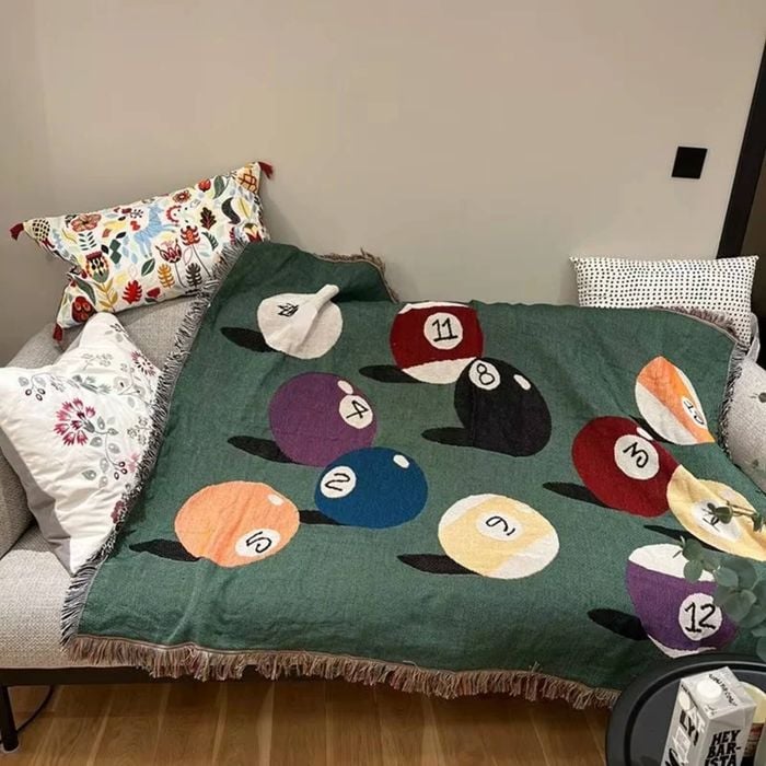 Anycozy Throw Blanket 130×160cm Billirad Pattern Sofa Cover Camping Mat