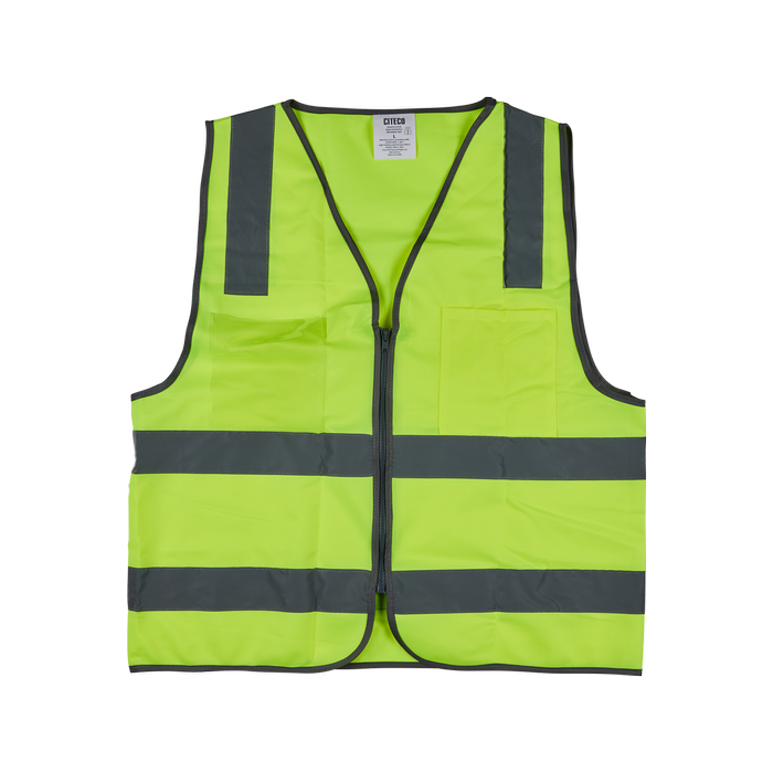 Citeco Large Hi Vis Day/Night Zipper Yellow Vest