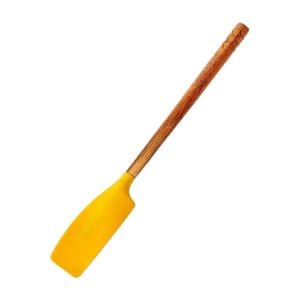 Prepara Silicone/Wood Jar Spatula Kitchen Jam Scoop Spreader 26.5cm Yellow