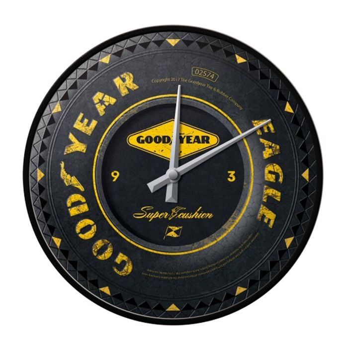Nostalgic Art 30cm Wall Clock Analogue Metal Goodyear Wheel Home Decor