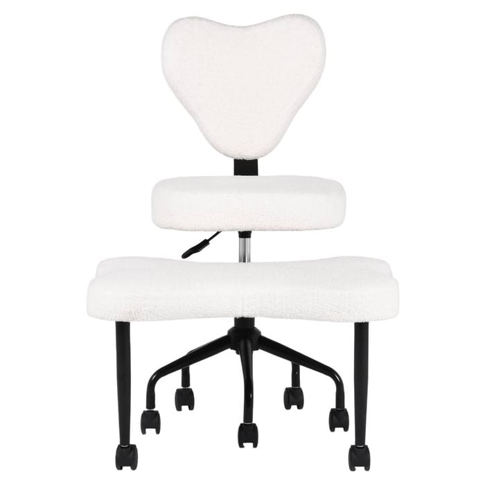 Ufurniture Ergonomic Cross-legged Office Chair 360°swivel Meditation Chair Adjustable Desk Chair White