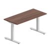 Lorell Sit-to-Stand Two-Tier Height Desk Silv & Desktop Large Walnut 183cmx76cm