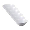 6x Partyware Heavy Duty Reusable Salad Bowl W/ Gold/silver Rim 270mm White