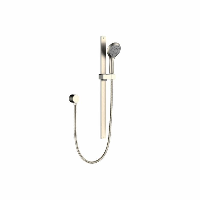 D'Lucci WELS 3 Star 9L/min Brushed Nickel 5 Function Hand Shower On Rail