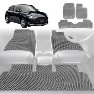 6D Diamond Car Floor Mats for Suzuki Swift 2017-Current-Full Set-Grey-Outback GT