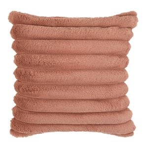 Astin Sinclair 45cm x 45cm Light Brown Faux Fur Rib Cushion
