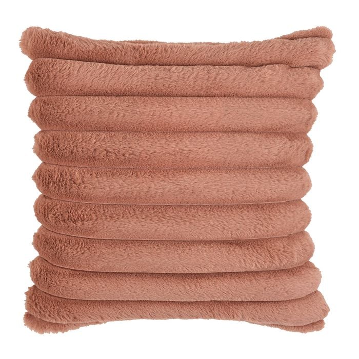 Astin Sinclair 45cm x 45cm Light Brown Faux Fur Rib Cushion
