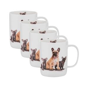 4PK Ashdene Puppy Love French Bulldog Drinking Coffee/Tea Mug 11.5x8cm