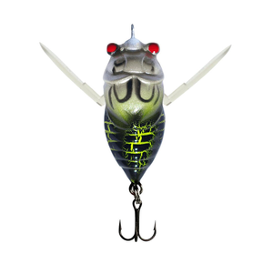 Profishent 40mm Humbug Cicada Fishing Lure White Chartruse Black