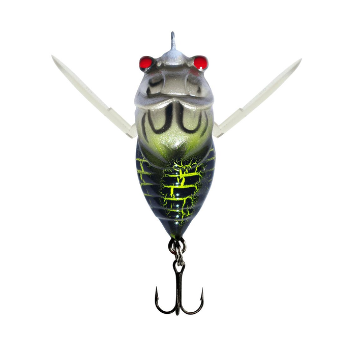 Profishent 40mm Humbug Cicada Fishing Lure White Chartruse Black