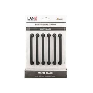 Lane 96mm Black Raised D Handle - 6 Pack