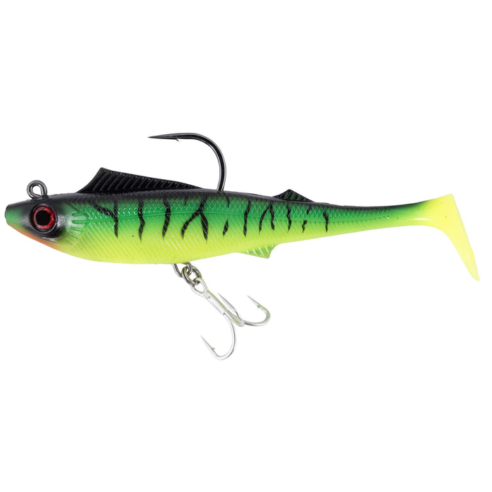 Berkley 2022 Shimma Pro Rig 4.5" Rigged Soft Plastic Fishing Lure Fire Tiger