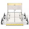 Ufurniture Upholstered Bed Frame Luxury Crystal Button Tufted Headboard with LED Lights and Storage Drawer Queen Bed Beige