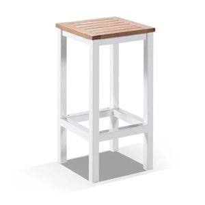 Outdoor Balmoral Aluminium And Teak Bar Stool