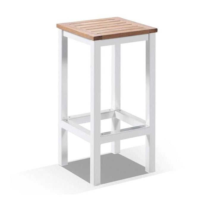 Outdoor Balmoral Aluminium And Teak Bar Stool