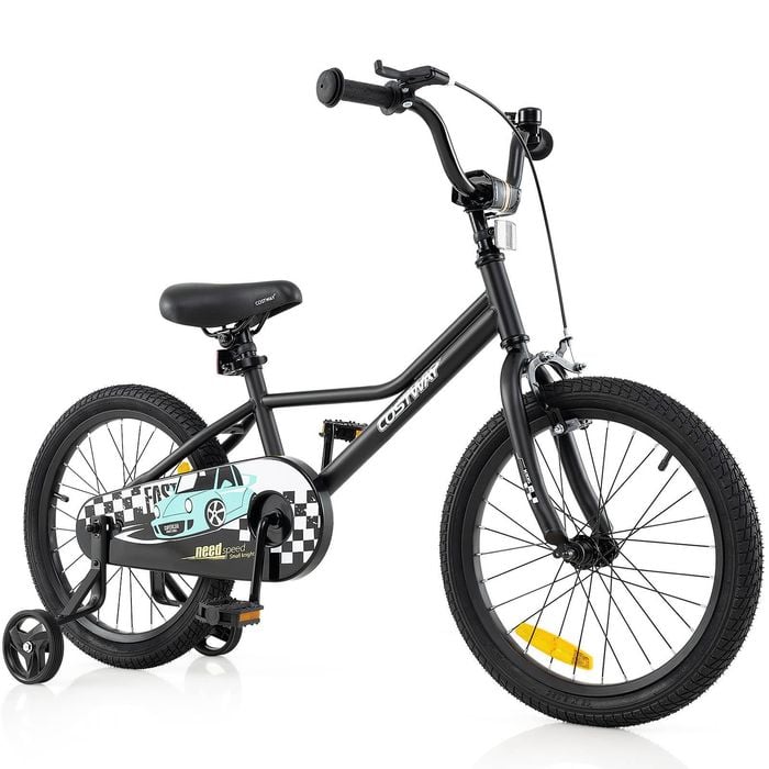 Costway 46cm Kids Bicycle Bike For 3-8 Years Old Boys & Girls Black