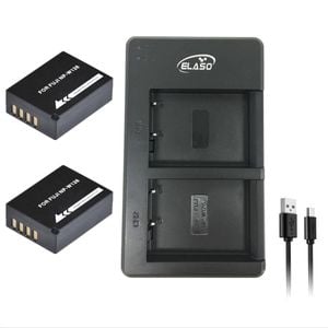 2x Battery and External USB Charger for Fujifilm Fuji Camera NP-W126SNP-W126 X-S10 XT-2 XT1 Battery