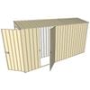 Build-a-Shed 0.8 x 3.7 x 2m Tunnel Hinged Door Shed With Single Hinged Side Door - Cream
