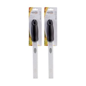 2pk Appetito Stainless Steel Rasp Micro Grater W/ Soft Grip Handle Fine